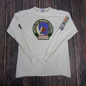Vintage Coyote Cup Hockey Festival Shirt Mens Large White Long Sleeve 2000 Y2K